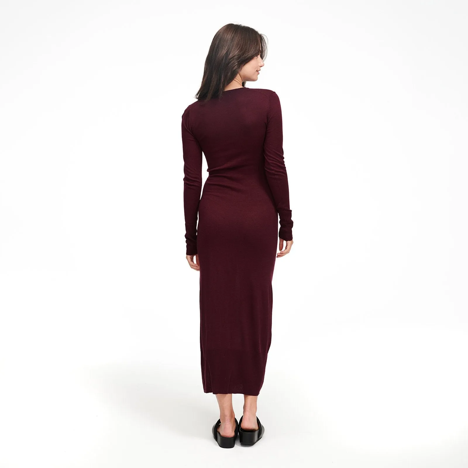 Lightweight Long Sleeve Dress with Slit