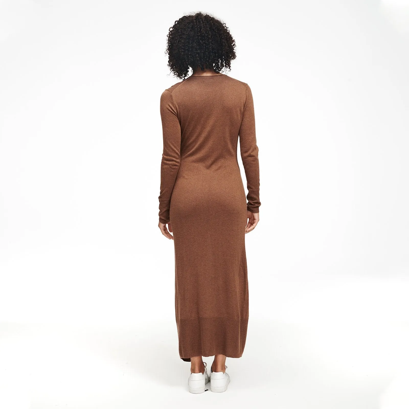 Lightweight Long Sleeve Dress with Slit