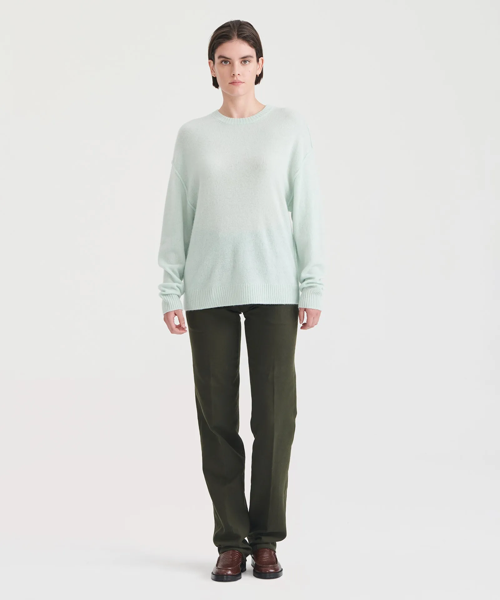 Lightweight Reversible Cashmere Crewneck Sweater