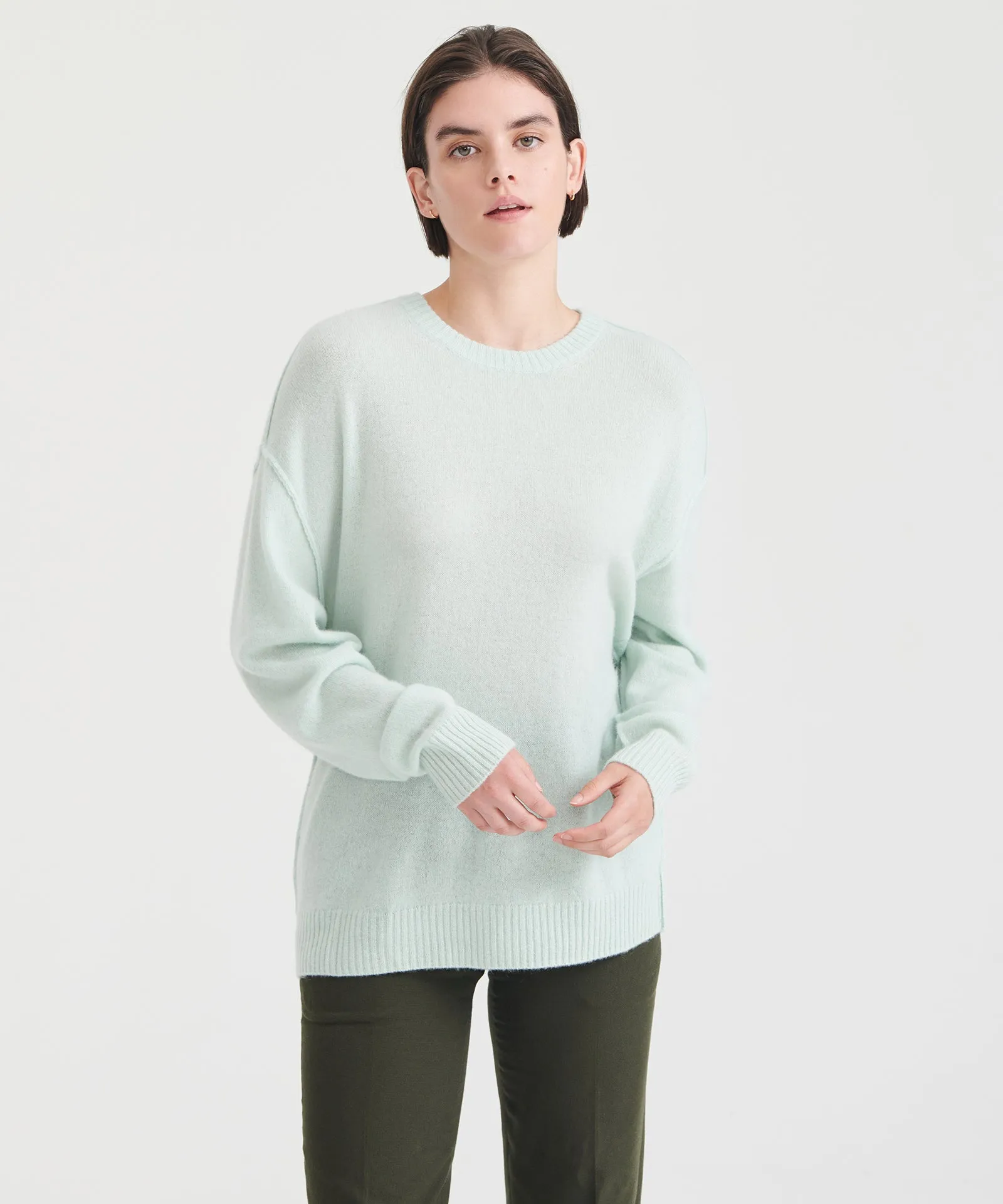 Lightweight Reversible Cashmere Crewneck Sweater