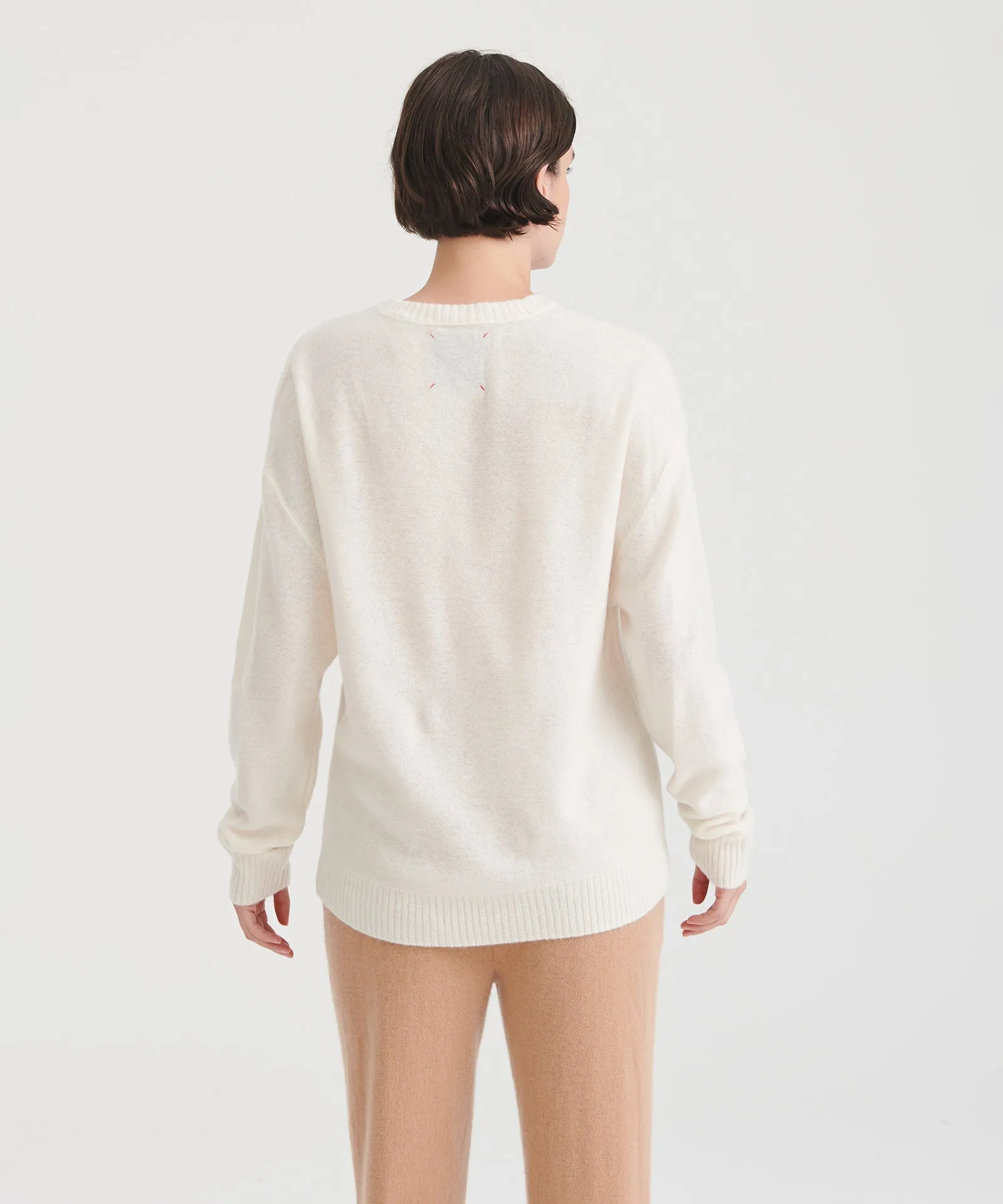 Lightweight Reversible Cashmere Crewneck Sweater