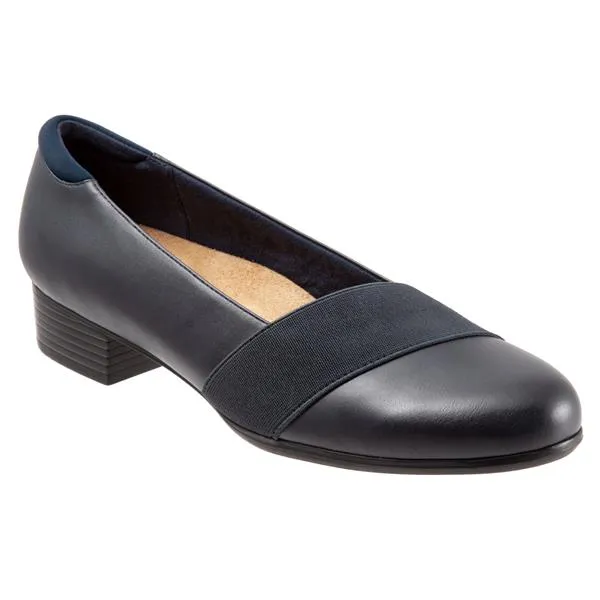 Melinda Navy Slip-on Leather Shoes