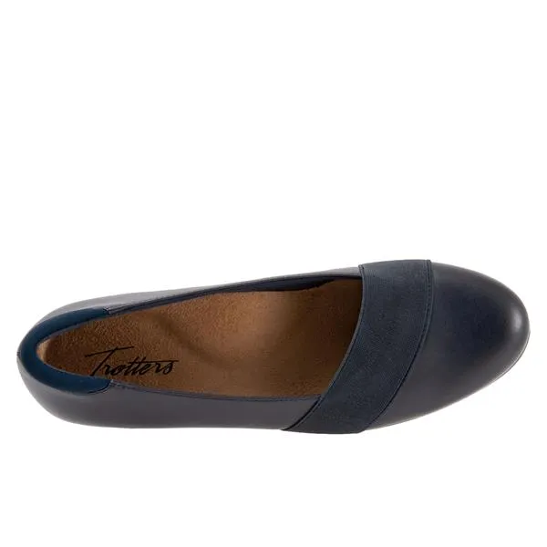 Melinda Navy Slip-on Leather Shoes