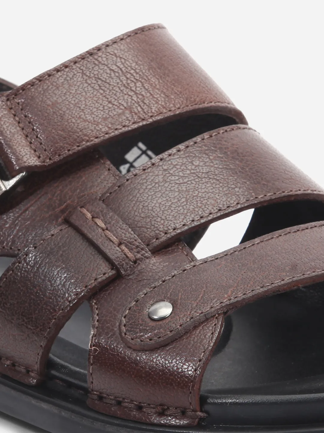 Men's Brown Leather Comfort-fit Smart Casual Sandal (ID4213)