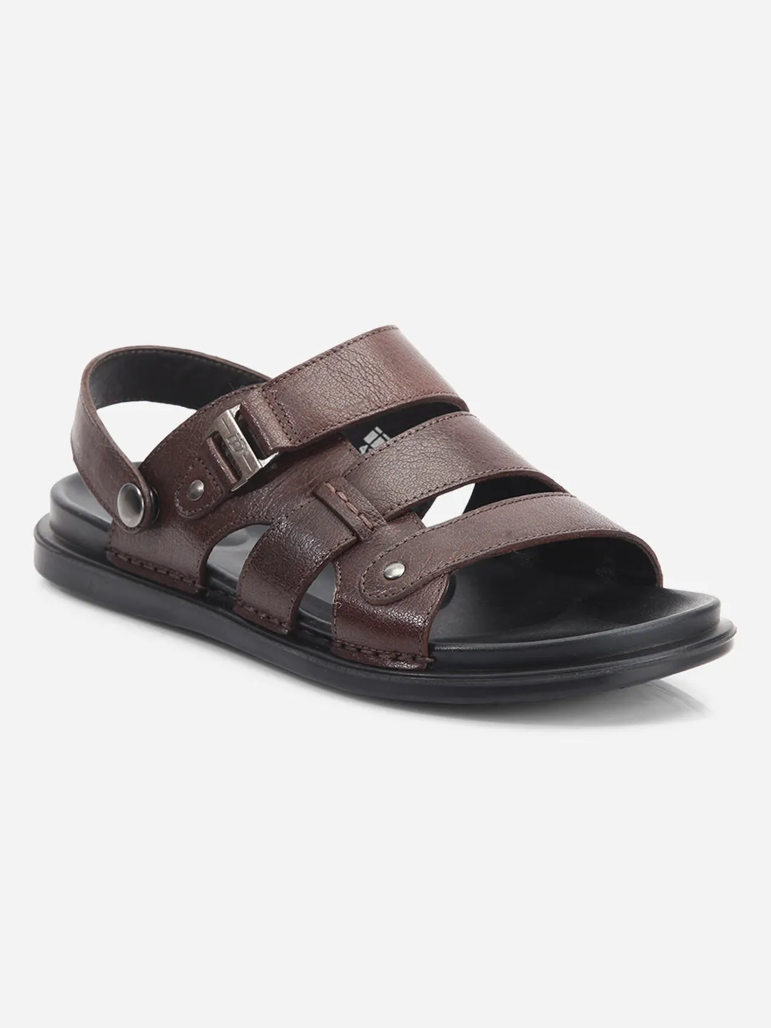 Men's Brown Leather Comfort-fit Smart Casual Sandal (ID4213)