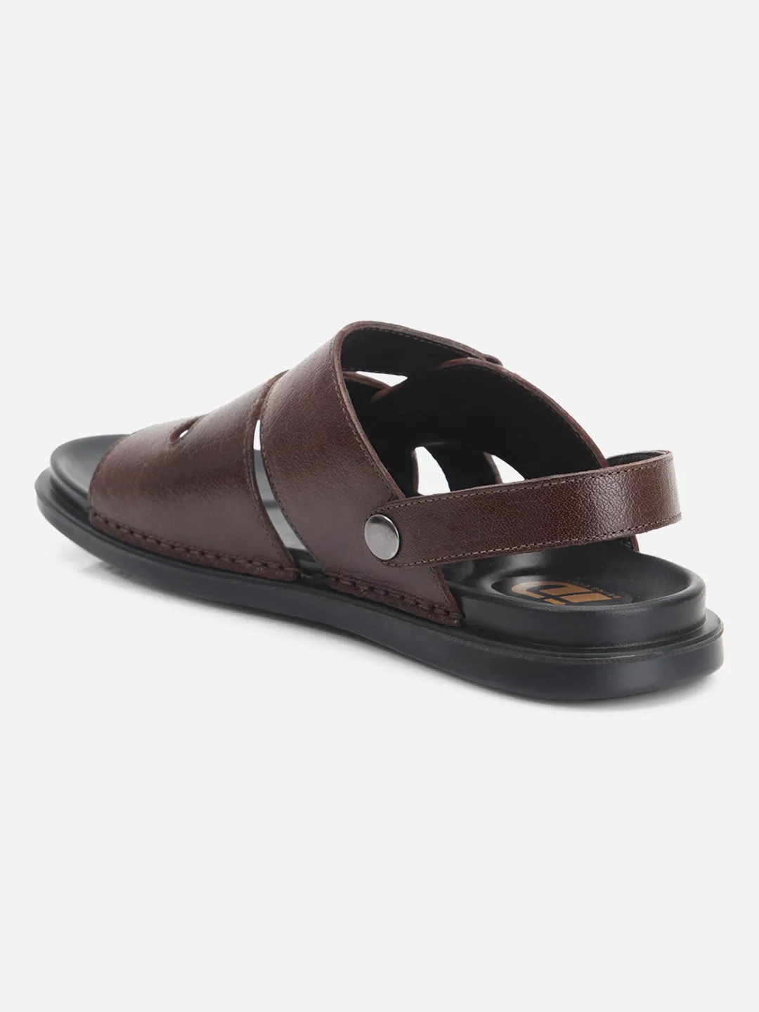 Men's Brown Leather Comfort-fit Smart Casual Sandal (ID4213)