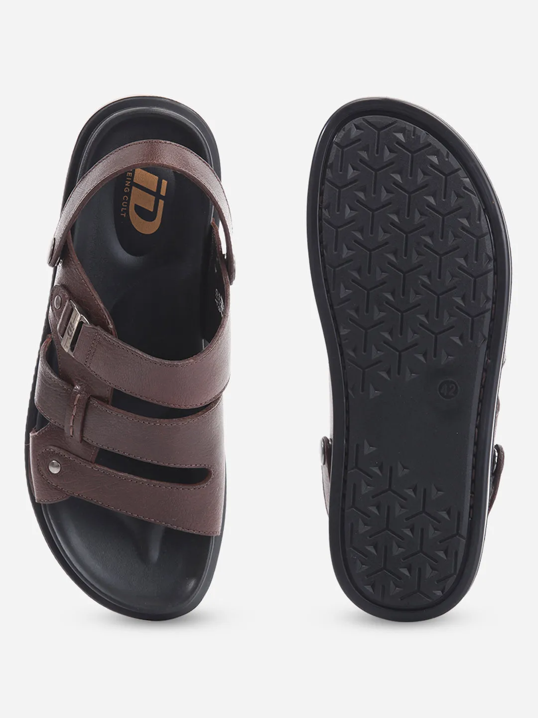 Men's Brown Leather Comfort-fit Smart Casual Sandal (ID4213)