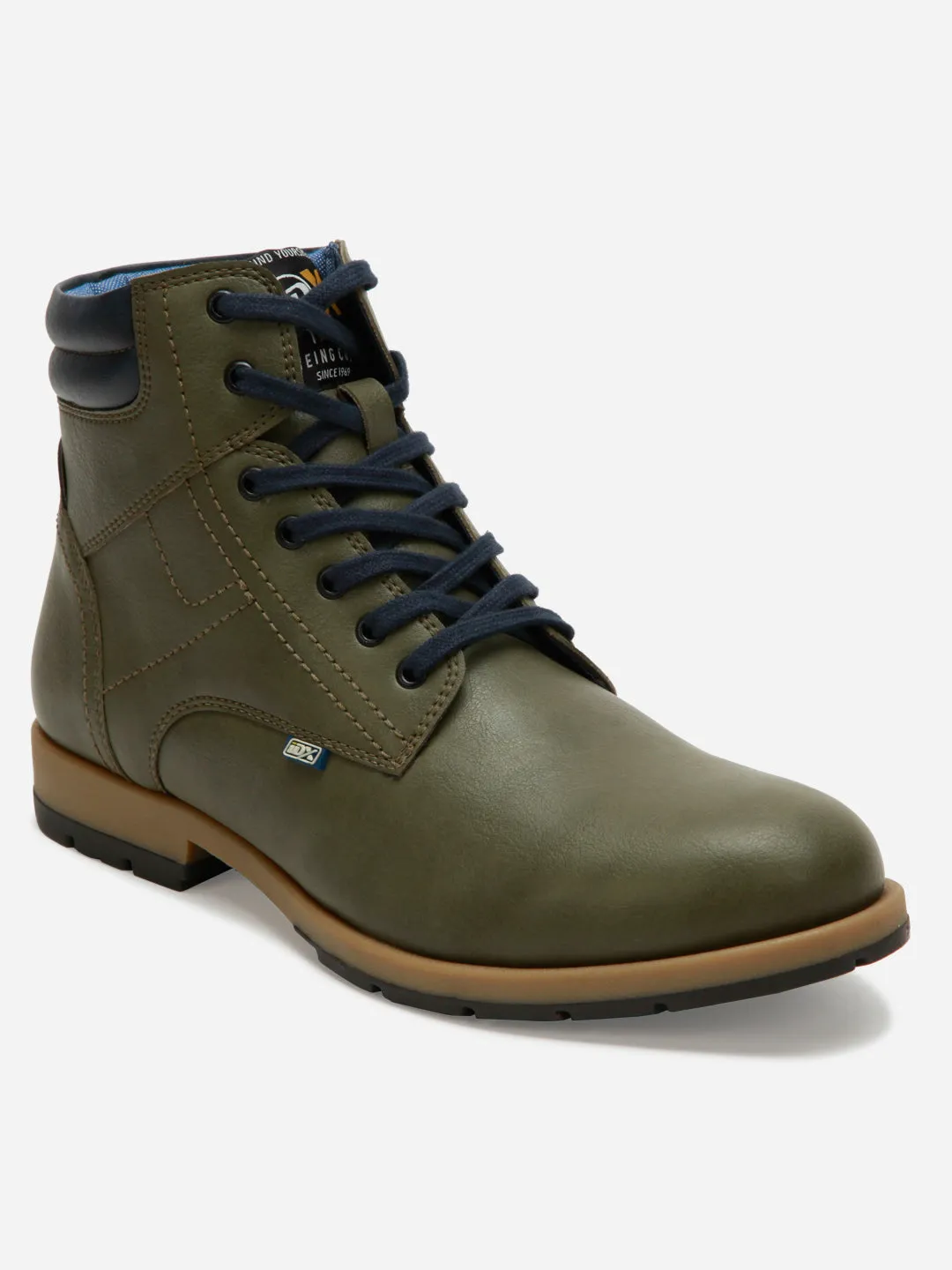 Men's Olive Round Toe High Top Boot (IX1022)