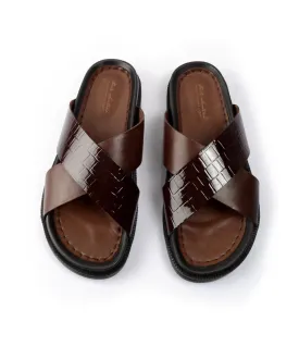 Milano Leather Slippers - Brown