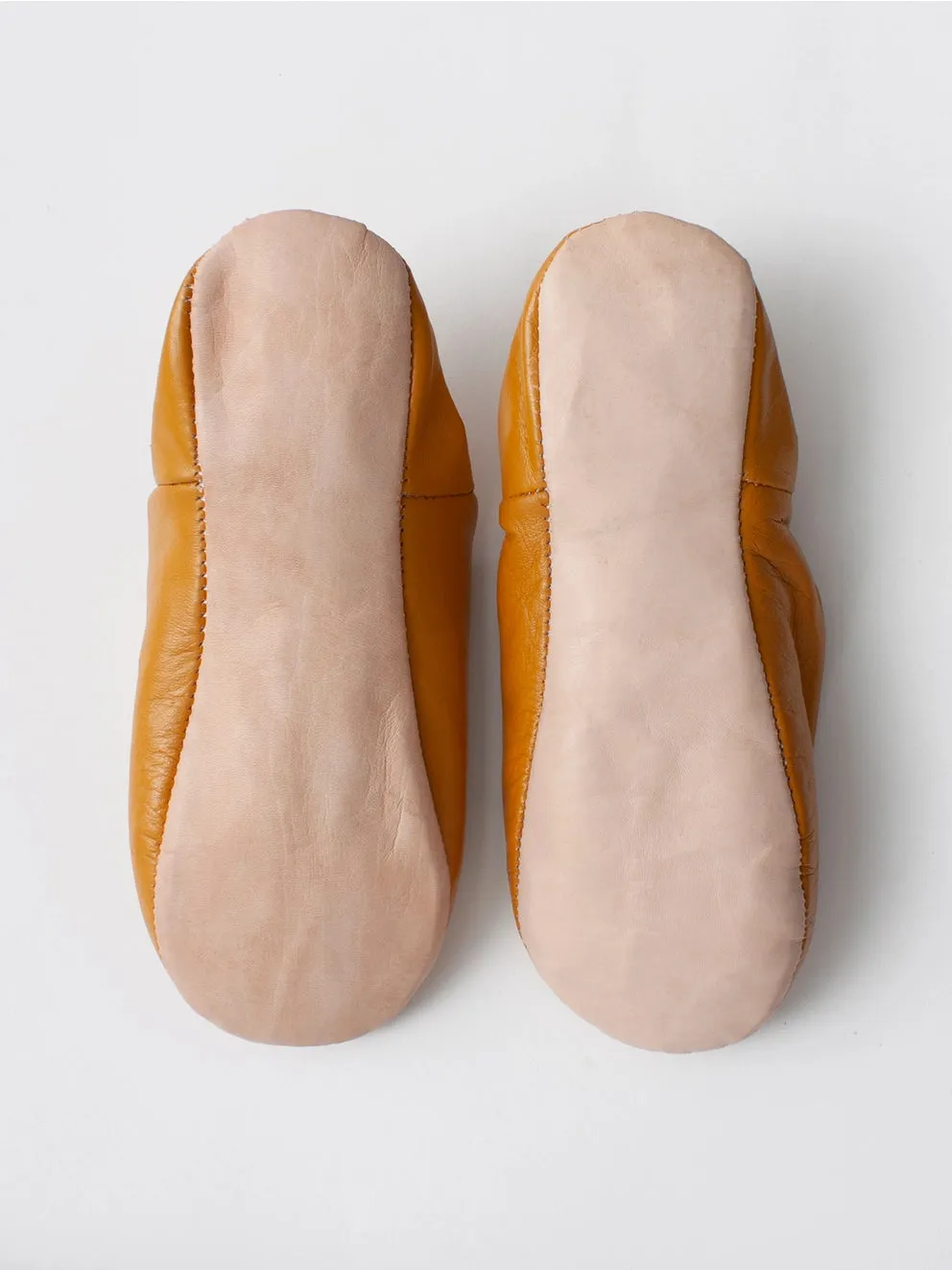 Moroccan Babouche Slippers in Ochre