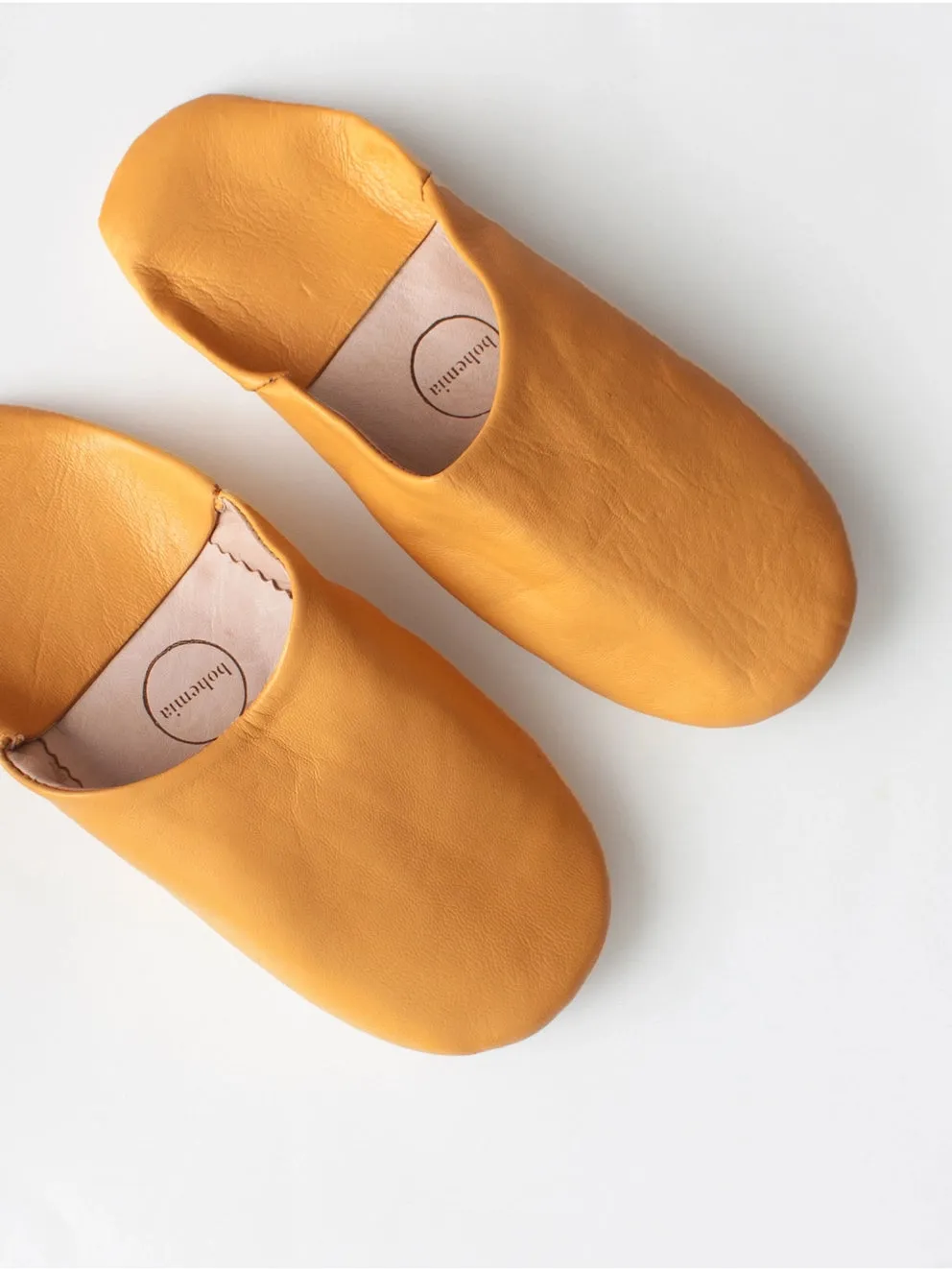 Moroccan Babouche Slippers in Ochre