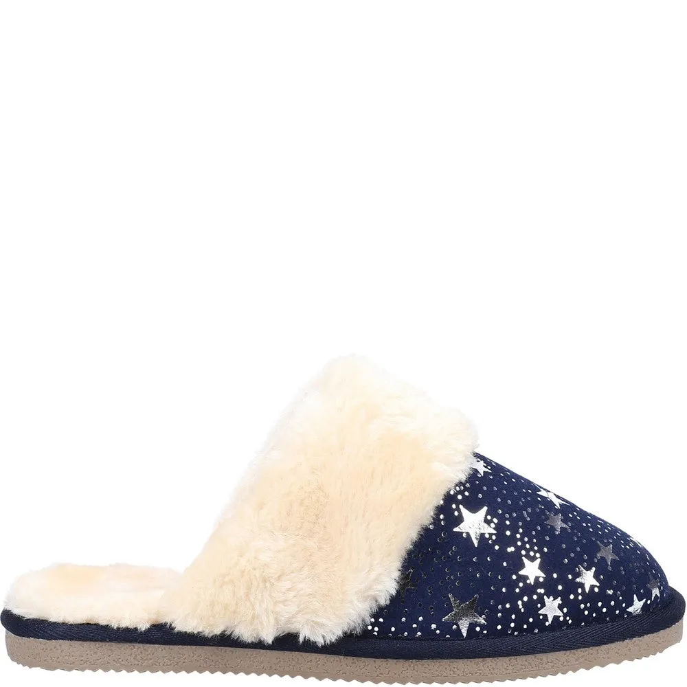 Navy Arianna Star Slippers