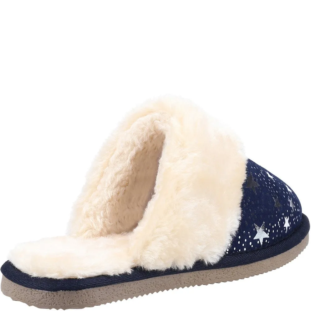 Navy Arianna Star Slippers