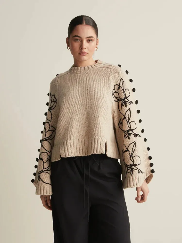 Nimara - Unique embroidered knit