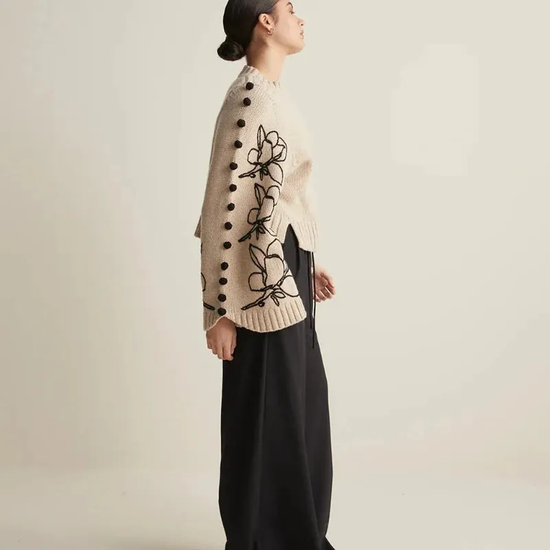 Nimara - Unique embroidered knit