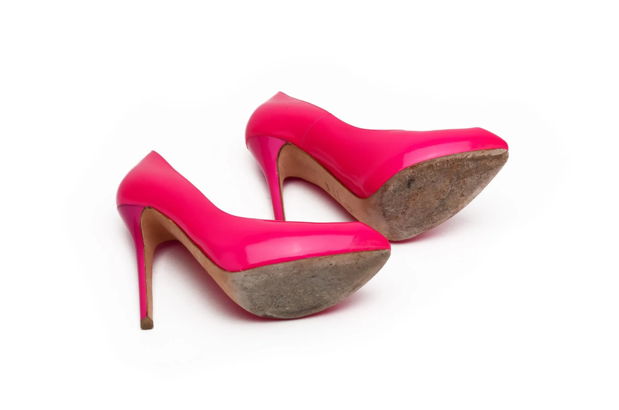 Original Alexander McQueen - Hot Pink Heart Shaped Toe High Heels - Italian 38 1/2