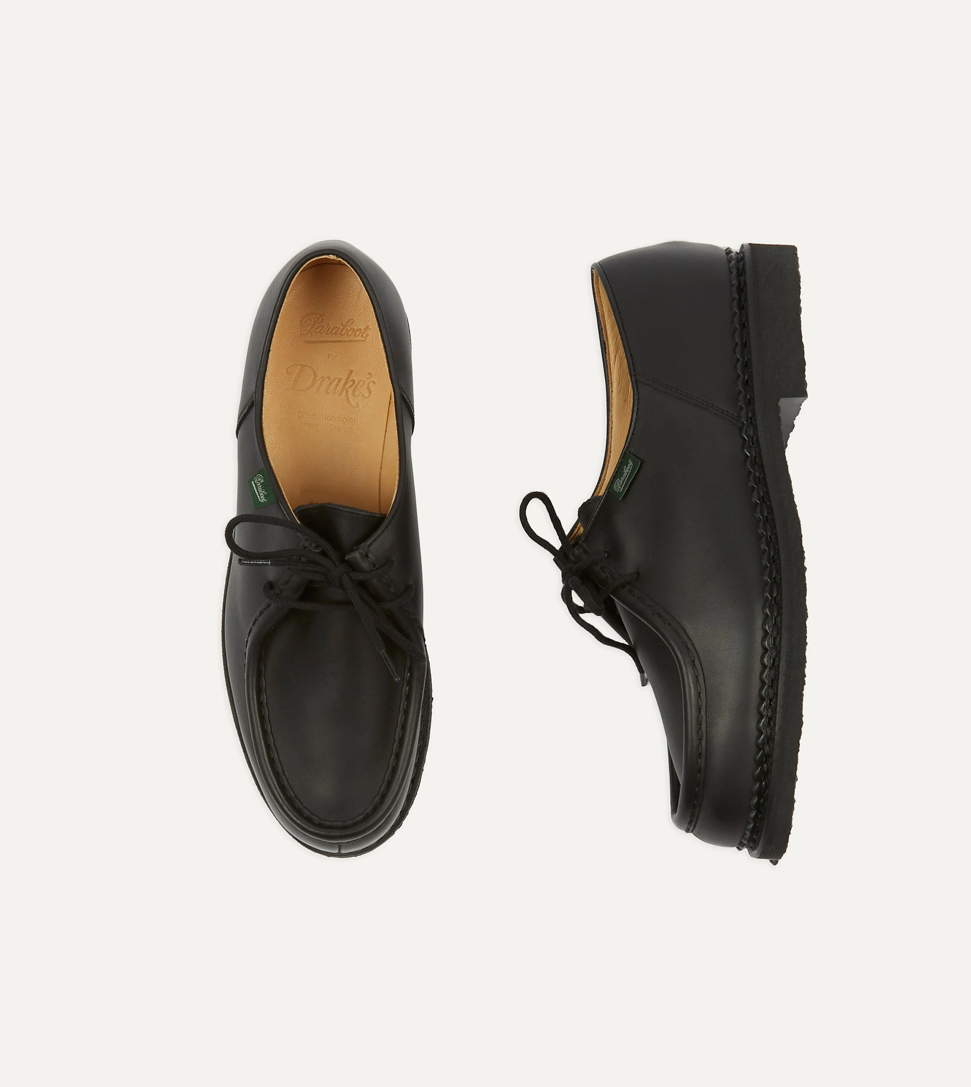 Paraboot Michael Black Calf Leather Derby Shoe