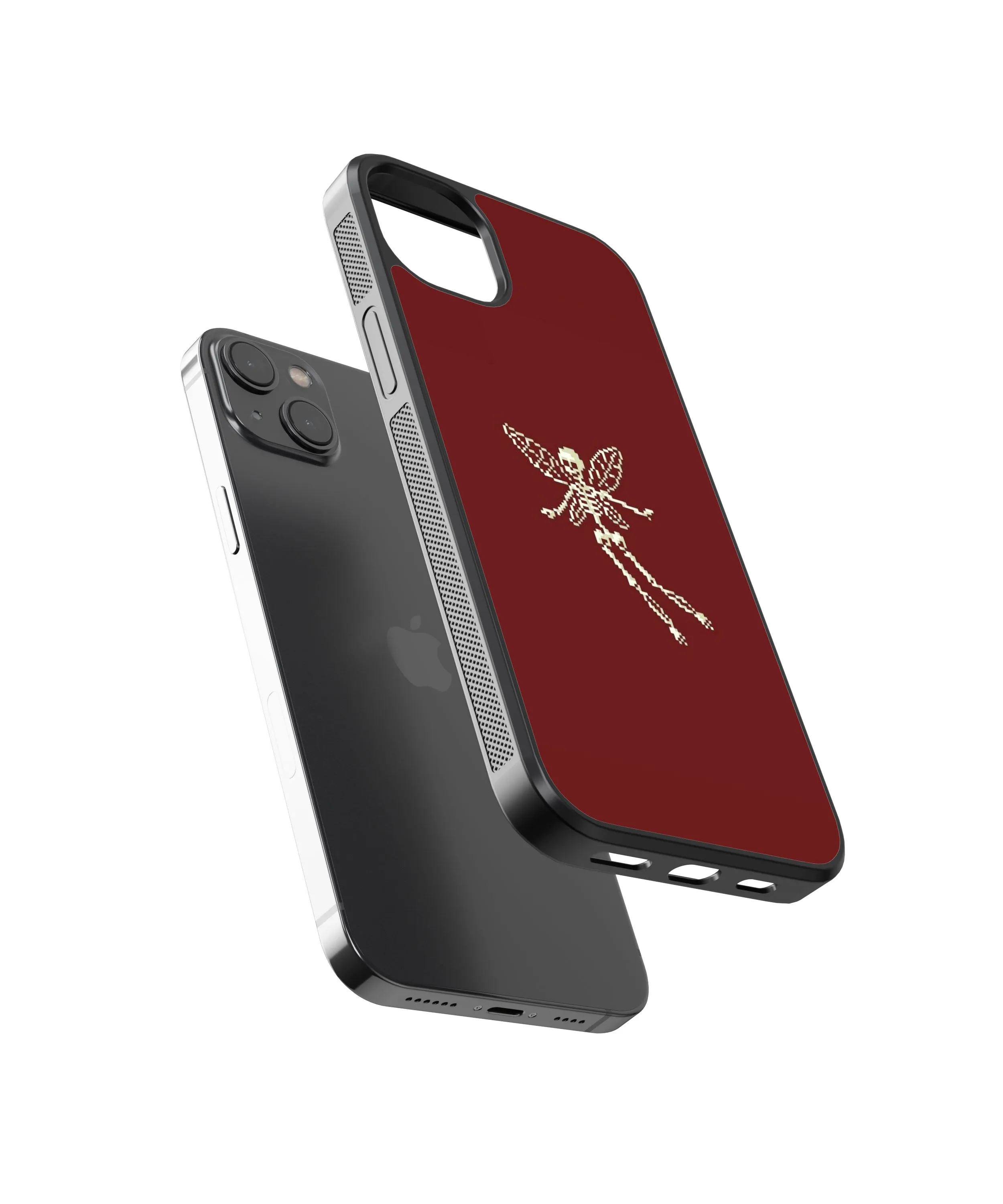 Red Skeleton Abstract Glass Phone Case Cover