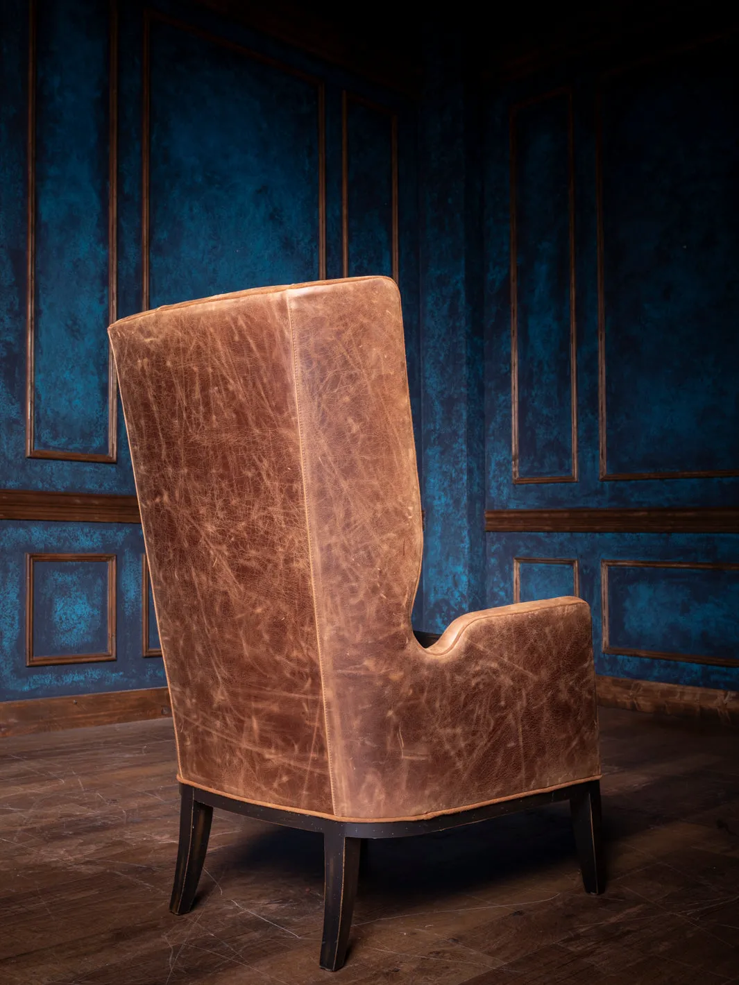 Rustic Sycamore Leather Accent Chair