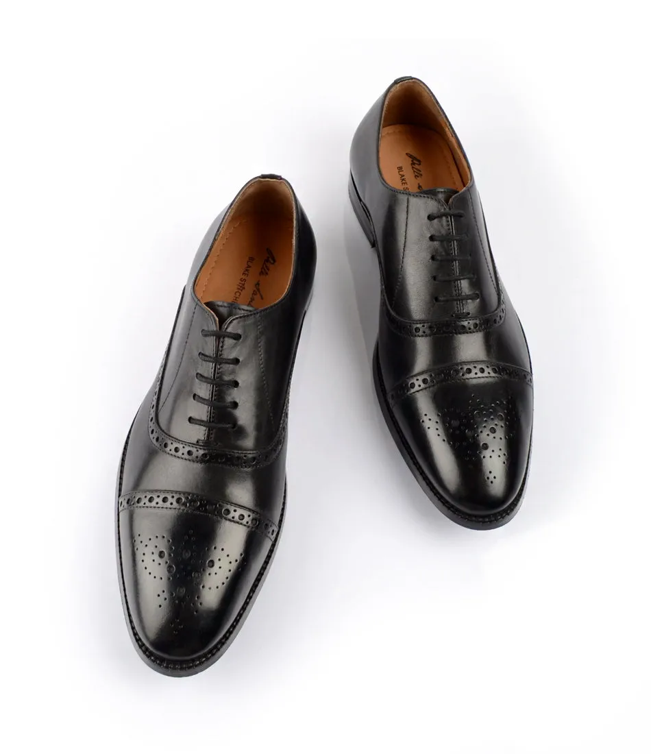 Semi-Brogue Oxfords - Black