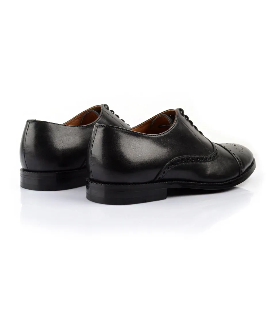 Semi-Brogue Oxfords - Black