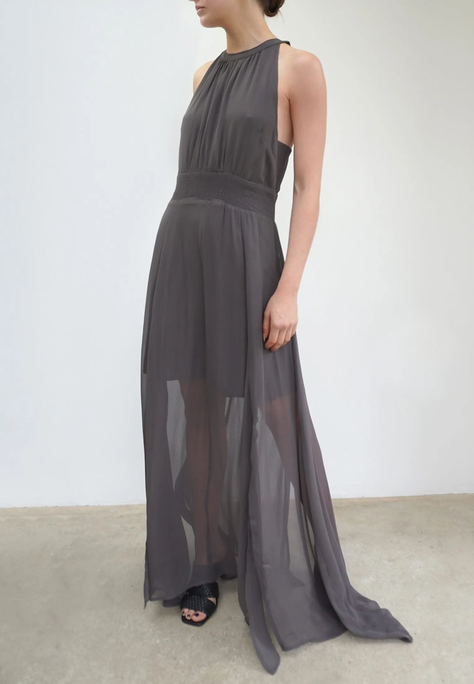 SIGN MAXI DRESS GUN METAL