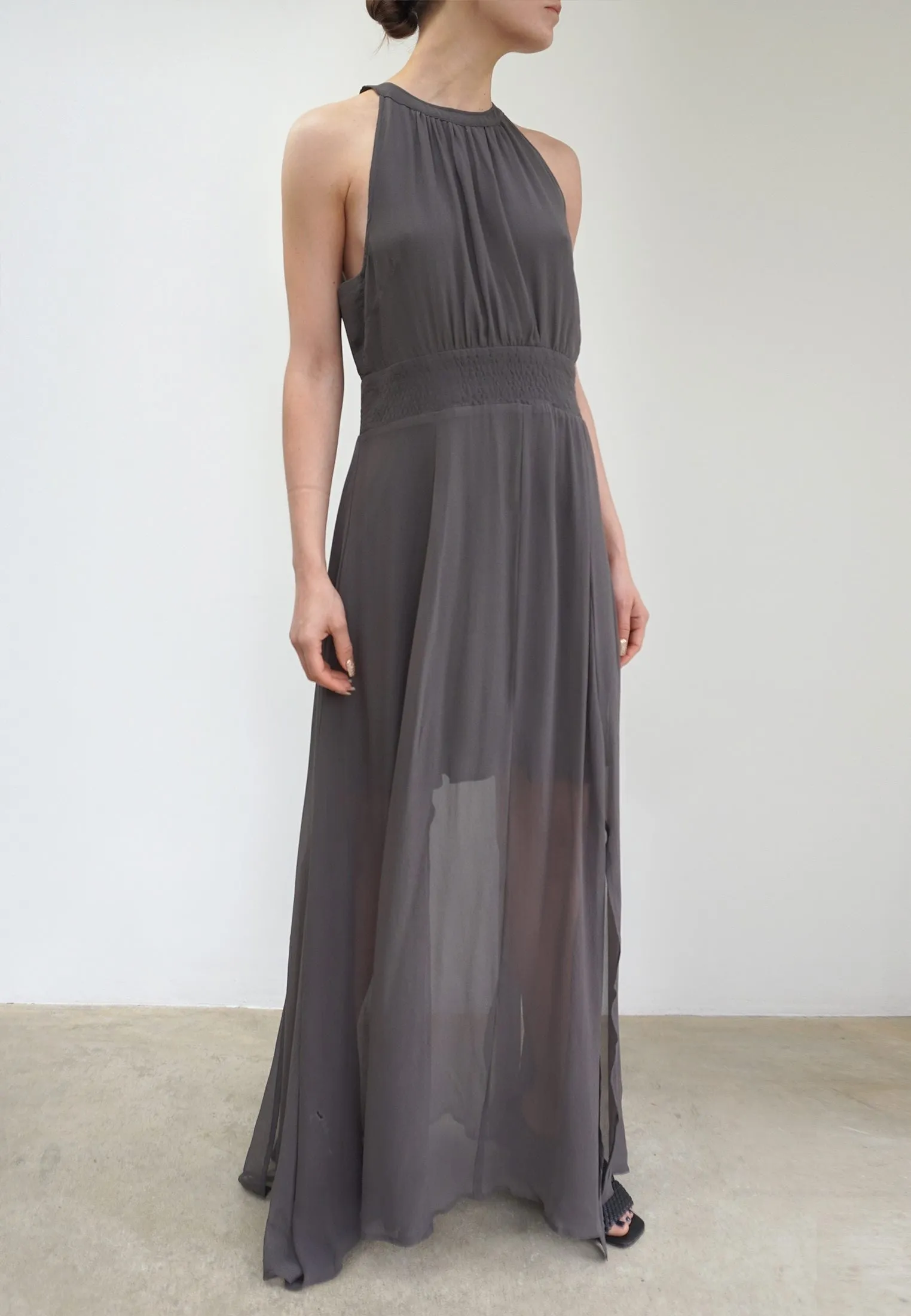 SIGN MAXI DRESS GUN METAL