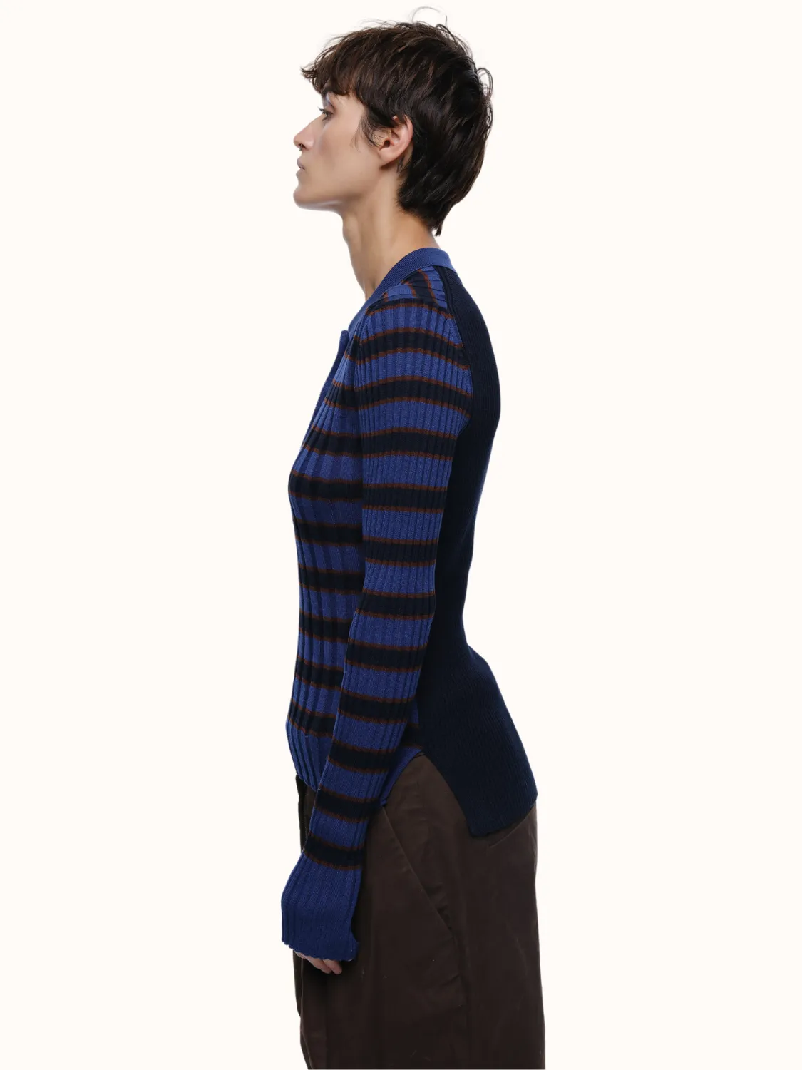 Silvia Ribbed Striped Polo in Organic Cotton