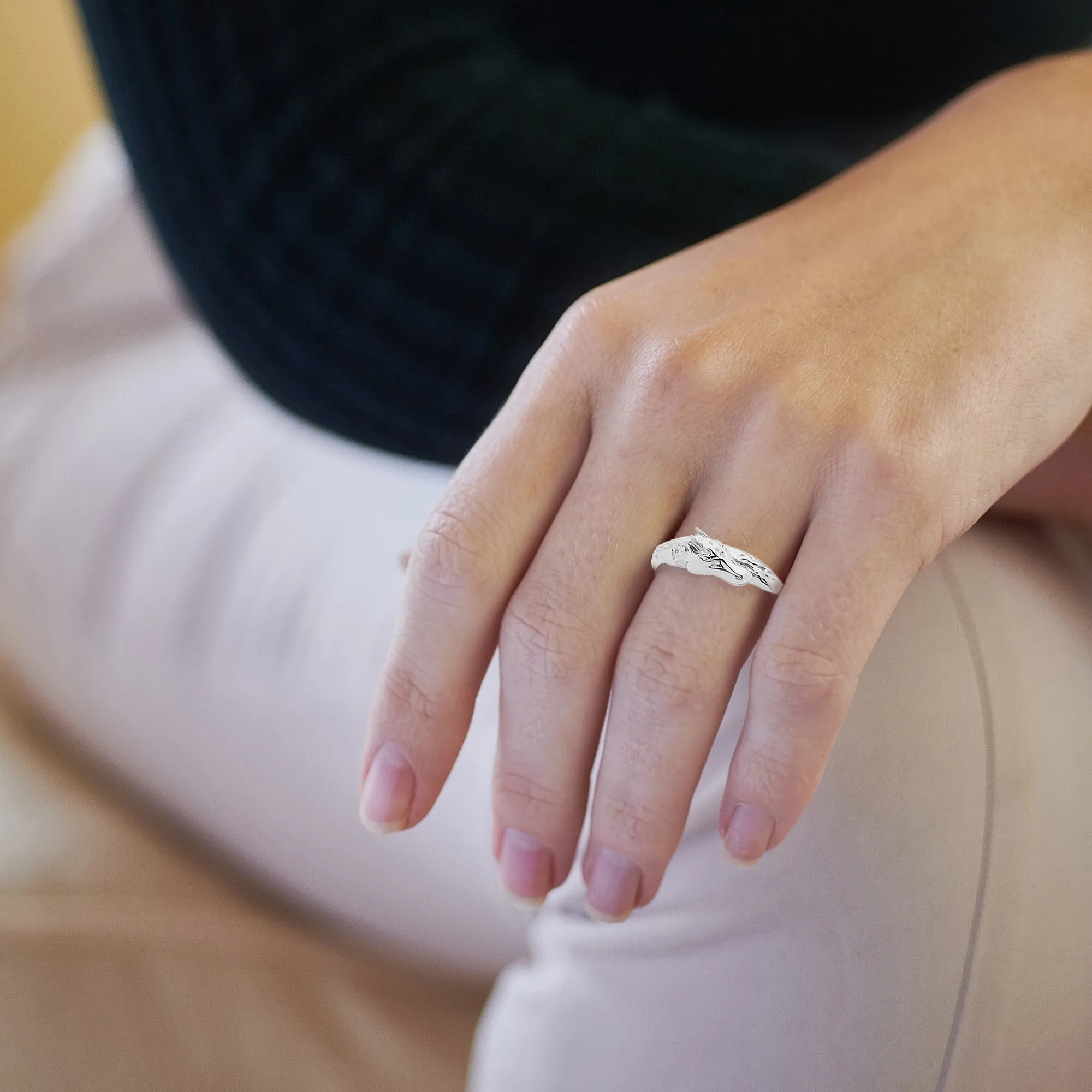 Sterling Silver Unique Horsehead Ring