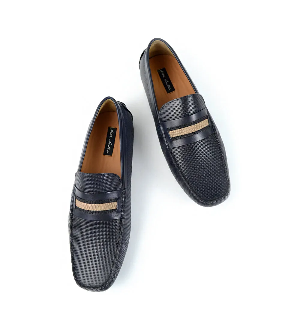 Stripe Driving Loafer - Blue