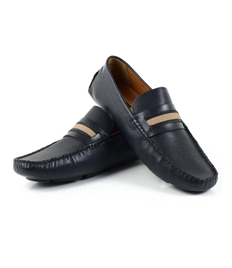 Stripe Driving Loafer - Blue