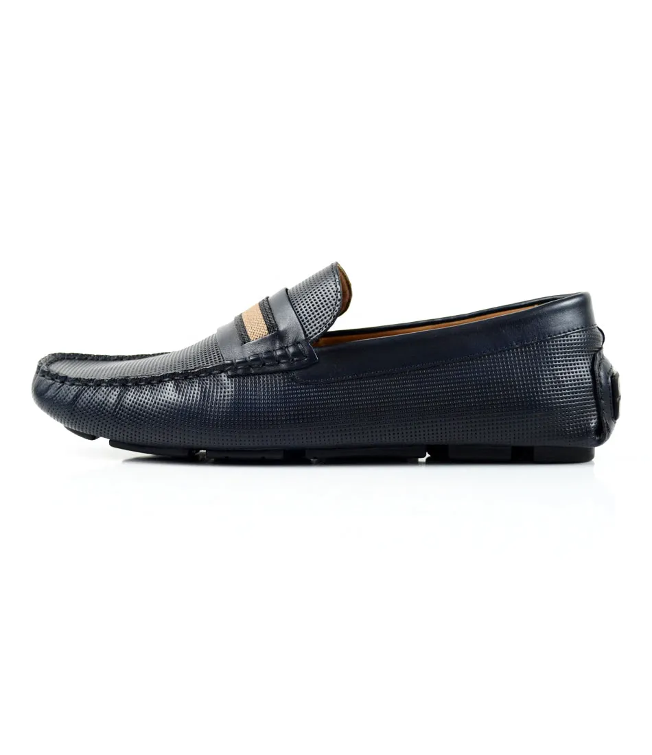 Stripe Driving Loafer - Blue