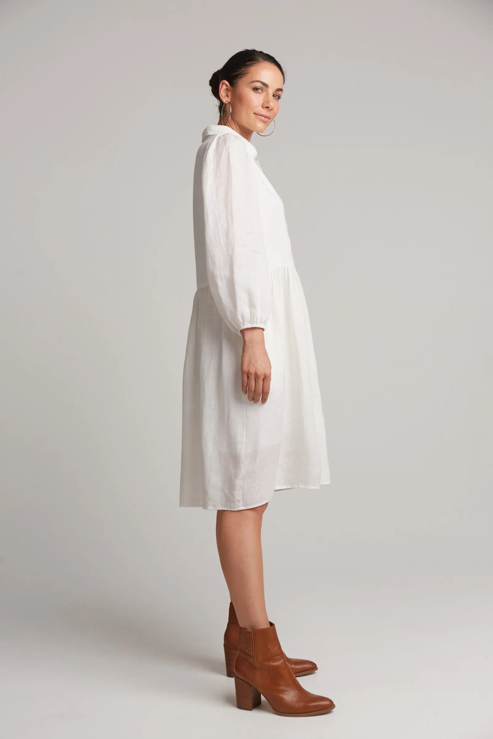 Studio Midi Shirt Dress - Salt