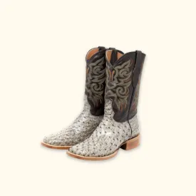 The Rustler Tobacco Ostrich Cowboy Boots