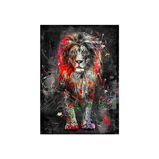 Unique Colorful Lion Modern Canvas