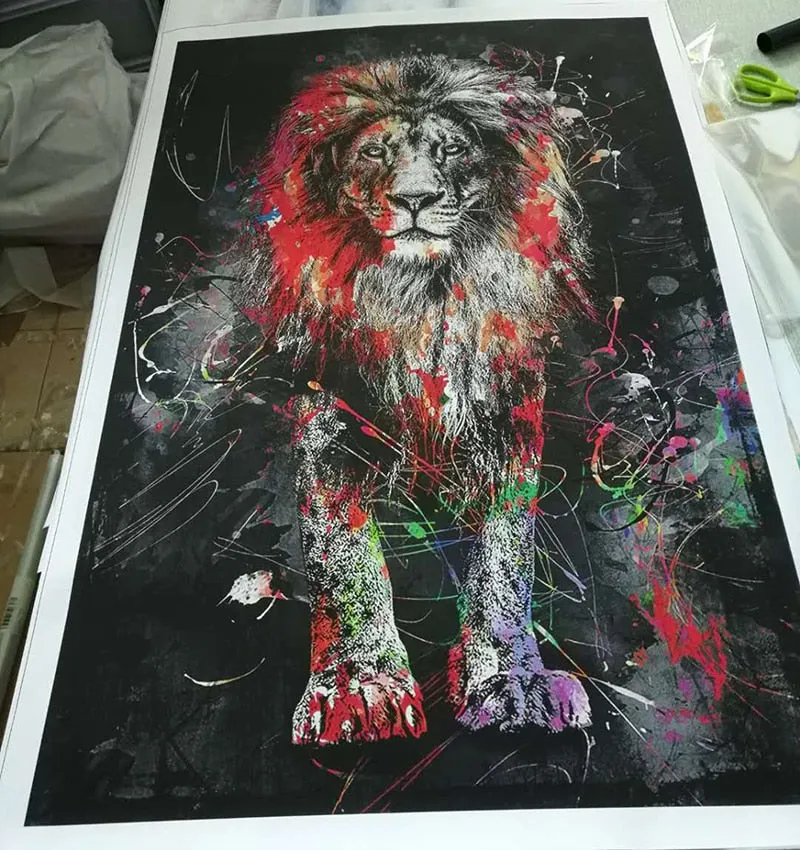 Unique Colorful Lion Modern Canvas