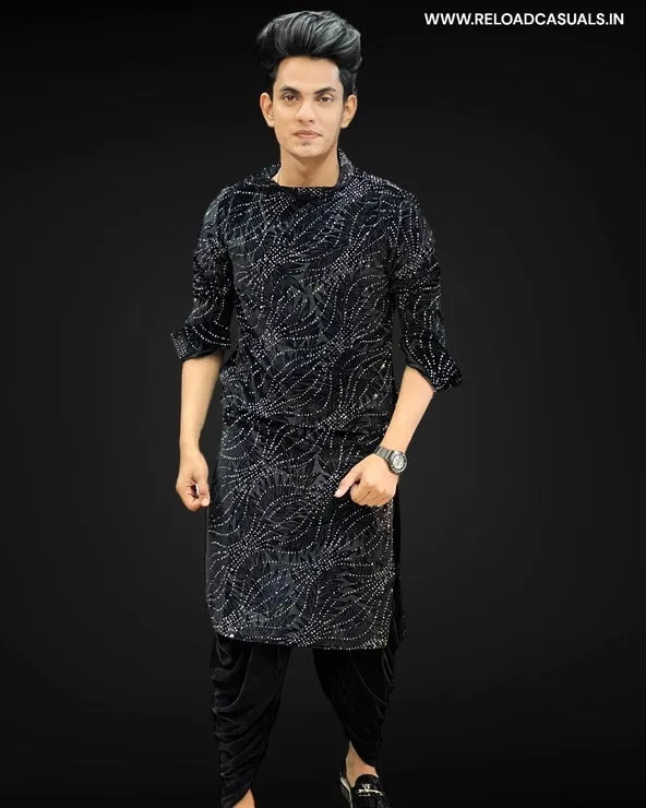 Exquisite Handcrafted Designer Diamond-Pattern Kurta