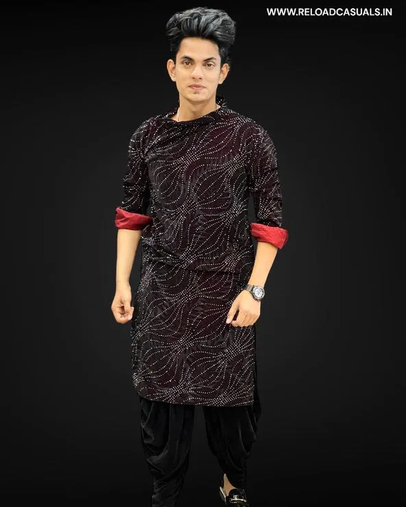 Exquisite Handcrafted Designer Diamond-Pattern Kurta