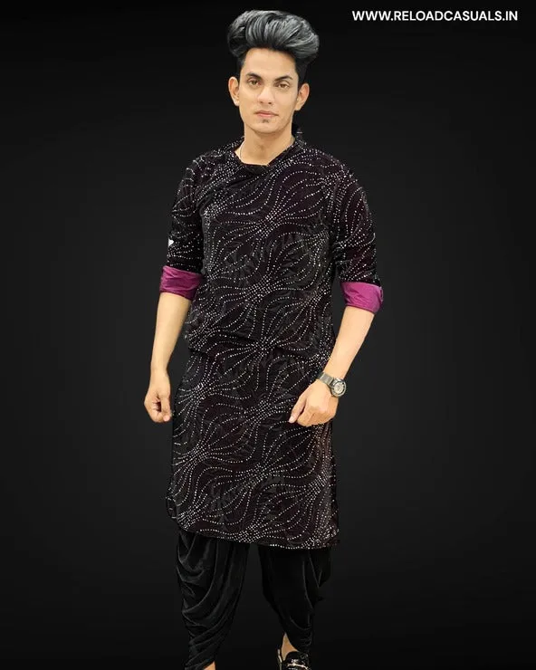 Exquisite Handcrafted Designer Diamond-Pattern Kurta