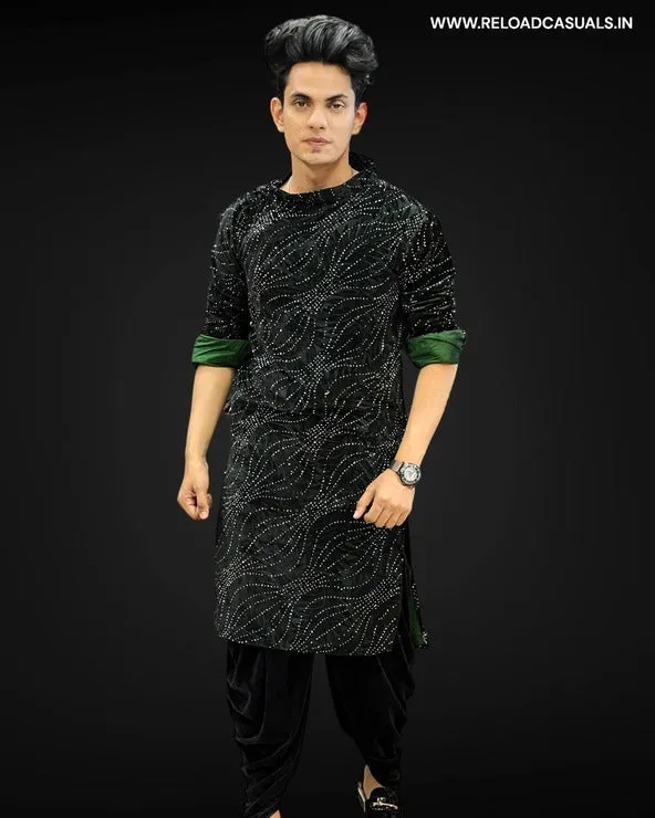 Exquisite Handcrafted Designer Diamond-Pattern Kurta