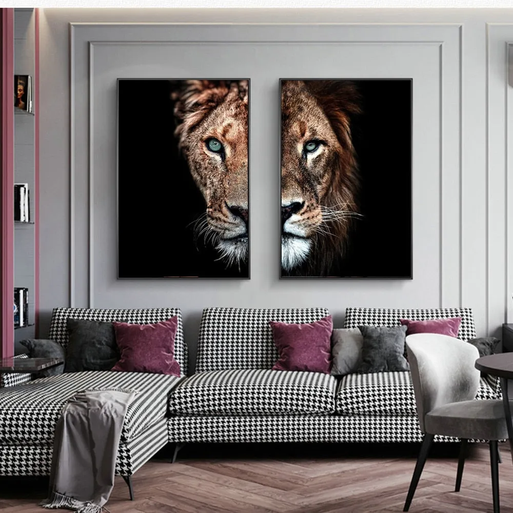 Unique Lion and Lioness Canvases