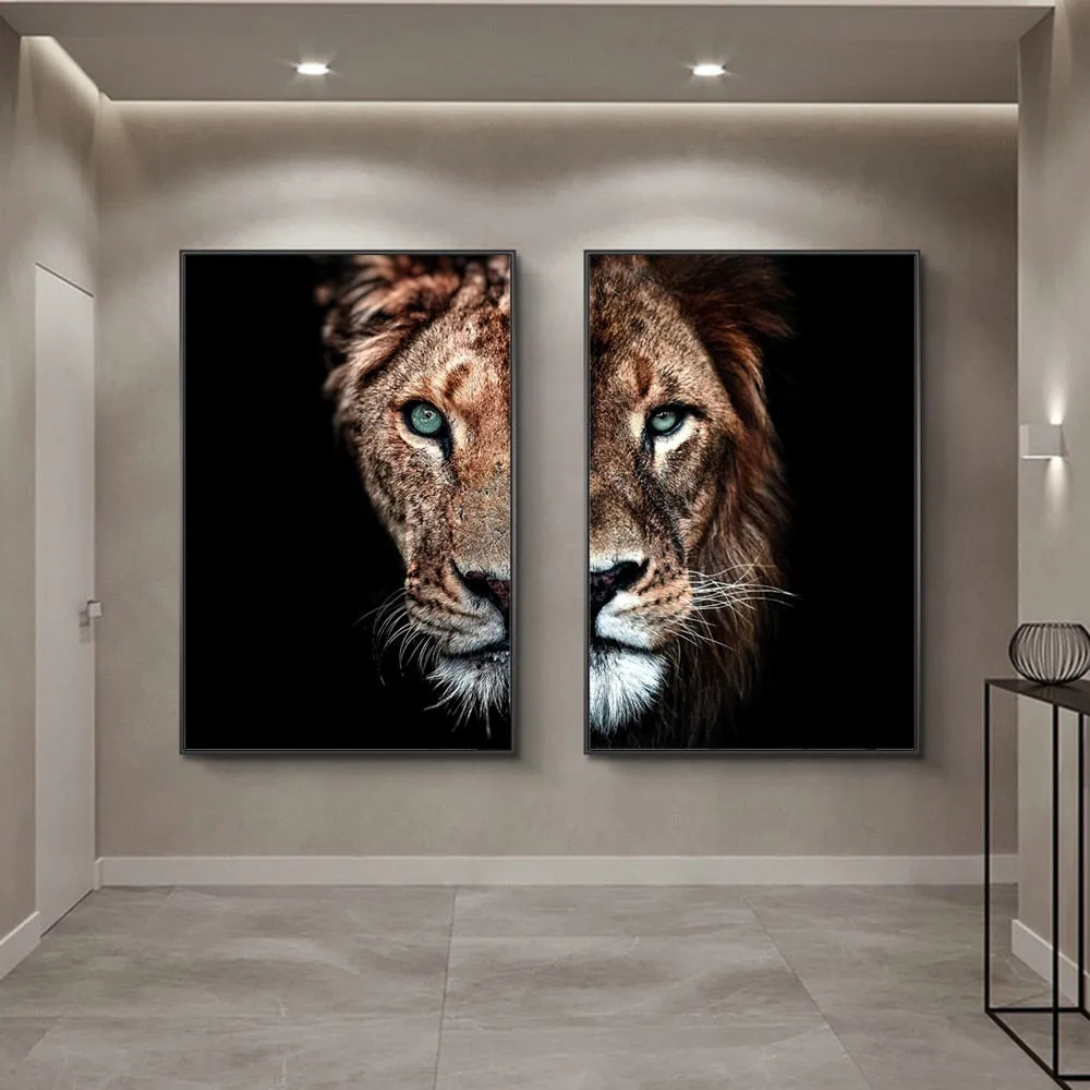 Unique Lion and Lioness Canvases