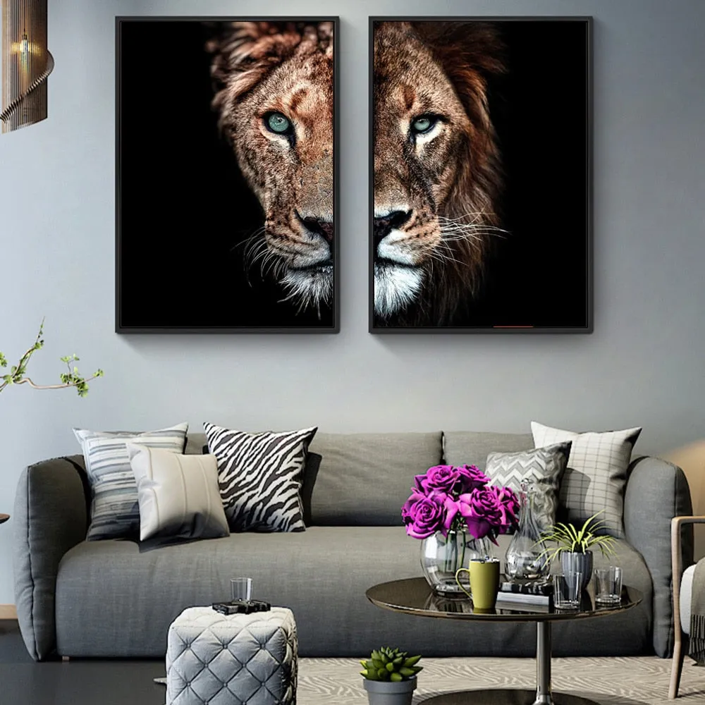 Unique Lion and Lioness Canvases