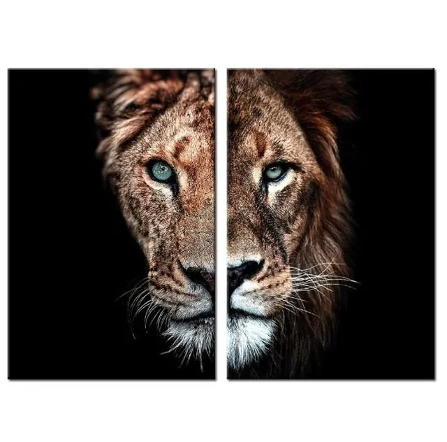 Unique Lion and Lioness Canvases