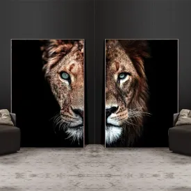 Unique Lion and Lioness Canvases