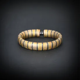 Unique silver copper and gold bracelet