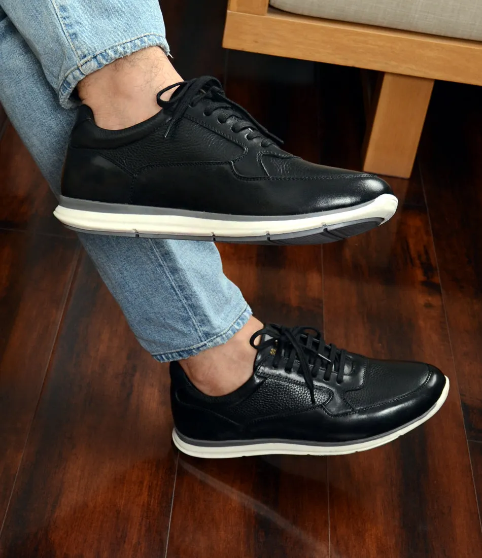 UrbanStride Leather Sneakers - Black