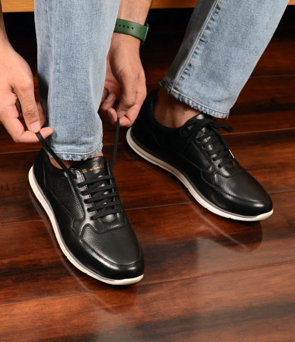 UrbanStride Leather Sneakers - Black