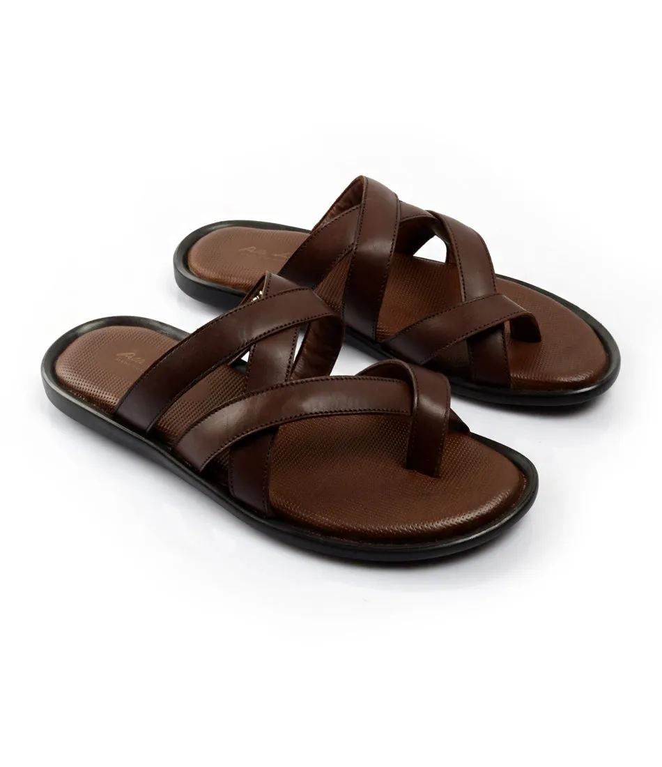 Venezia Leather Slippers - Brown