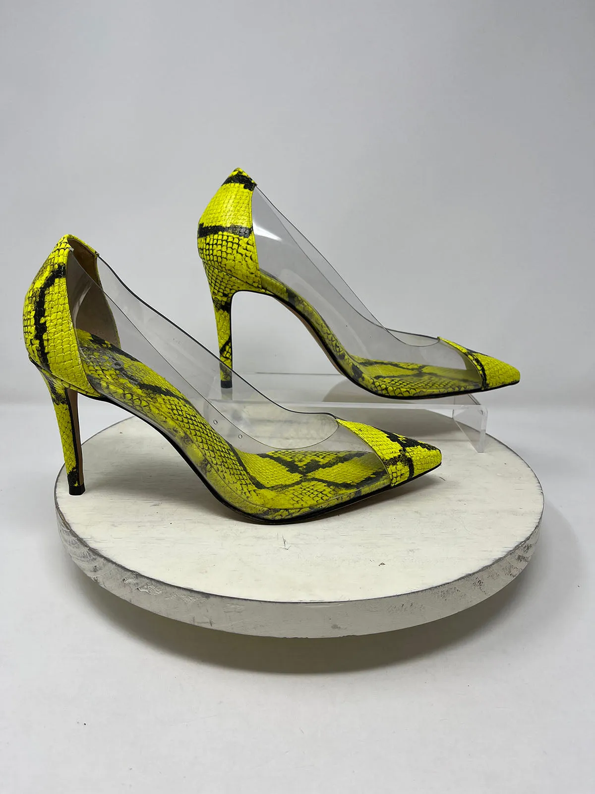 Vince Camuto Size 8 Neon Yellow Python Heels